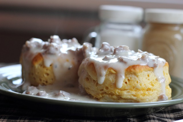 biscuits covered in gravy